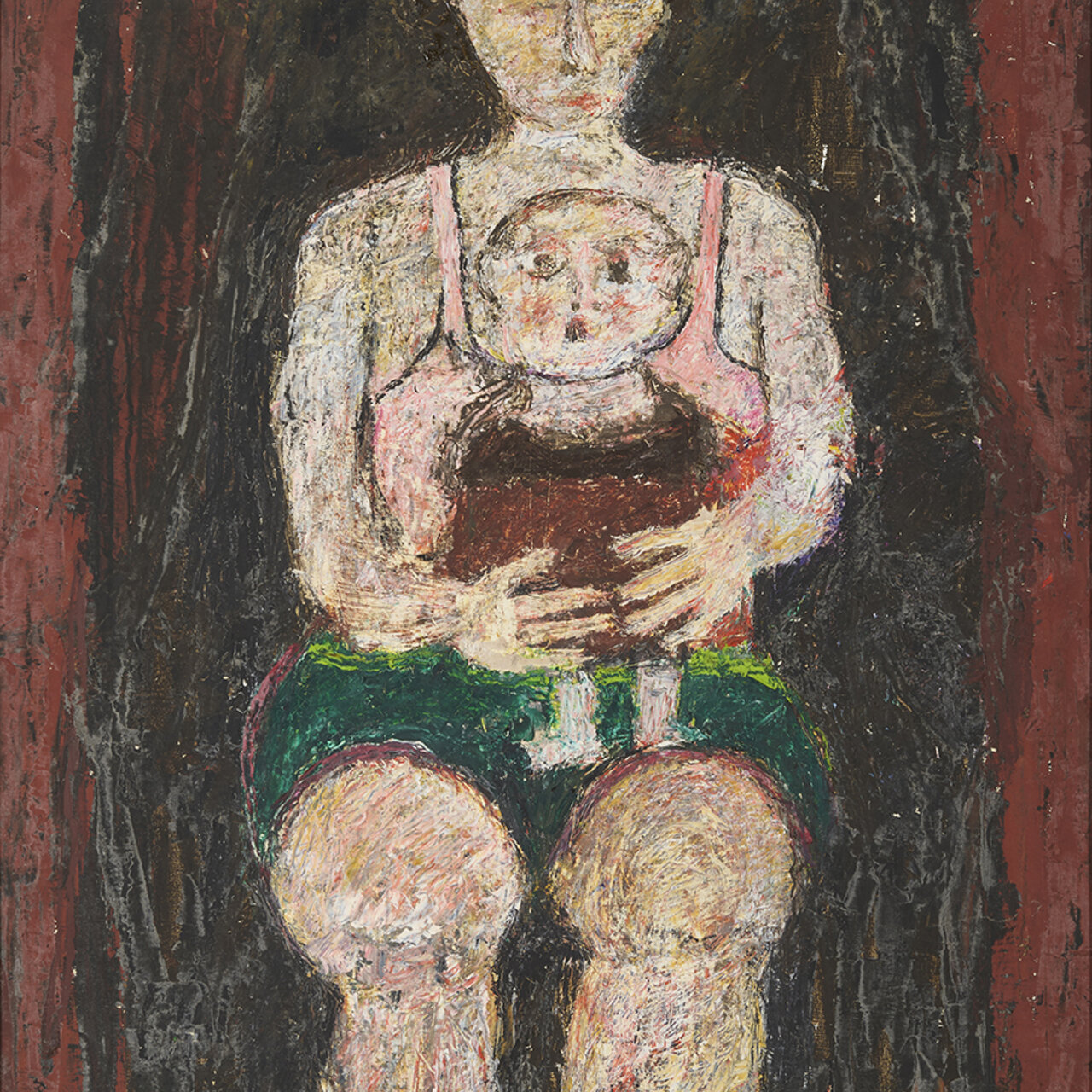 Konrad Koller, Mutter mit Kind, Öl auf Holz, 1986